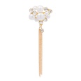 fashion retro diamondstudded pearl flower tassel alloy broochpicture12